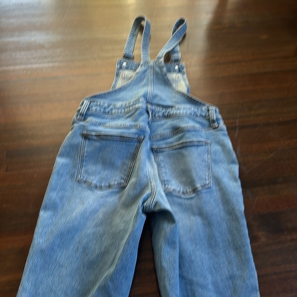 Universal Threads Long Light Wash Denim Overalls Raw Hem Stretch Blues 00/24 - Picture 8 of 8